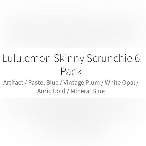 Lululemon Skinny Scrunchie 6 Pack Artifact Pastel Blue Vintage Plum White Opal…. - Picture 5 of 9